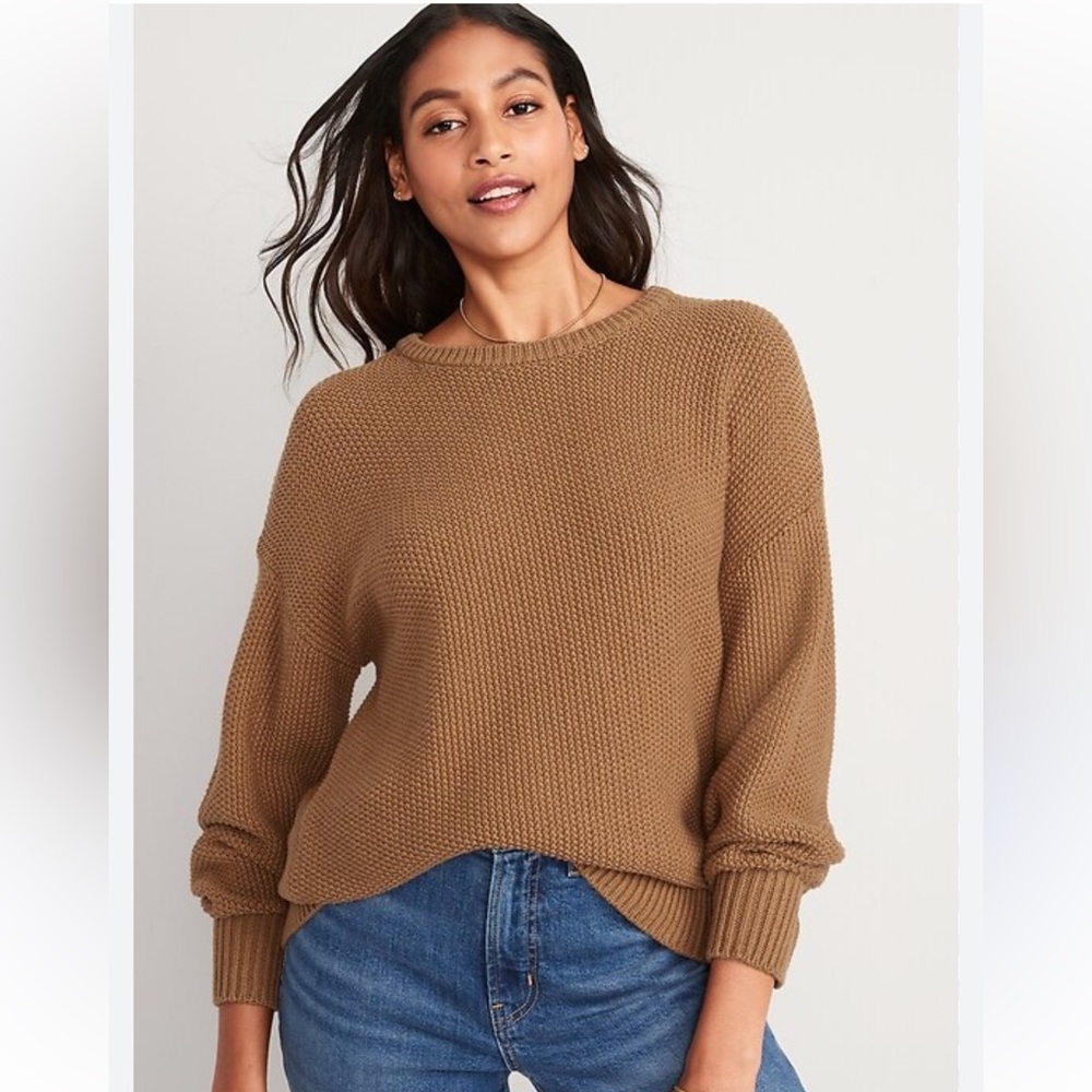 OLD NAVY | Textured tunic sweater in camel